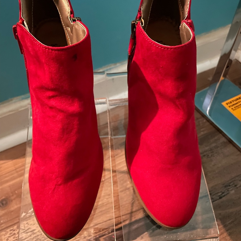 Style & Co Masrinaa red ankle booties - Picture 5 of 6